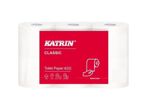 Toiletpapir, Katrin Classic, 2-lags, 48m x 9,8cm , Ø11,8cm, hvid - (7 stk.)