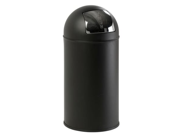 Affaldsspand, EKO, sort mat, metal, 40 l, inderspand i metal, med push låg