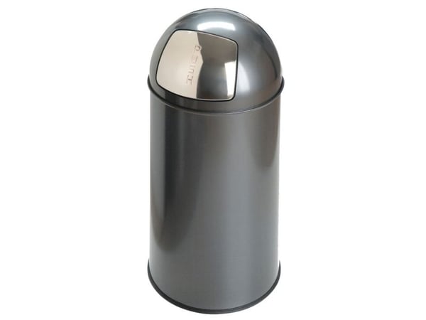 Avfallsbeholder, EKO, grå, metall, 40 l, innerbeholder av metall, med skyvelokk