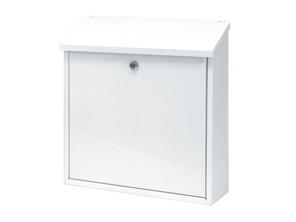 Postkasse, Malagan, 11,5x37x37cm, hvid