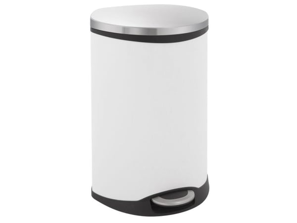 Pedalbøtte, EKO Shell-bin, hvit, pulverlakkert stål, 2 rom, 2x22 l, med innerbøtte i plast