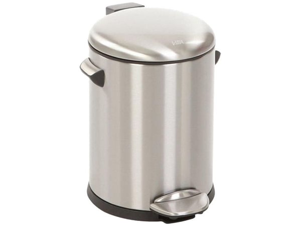 Pedalbøtte, EKO Belle Deluxe, stålmatt, plast/rustfritt stål, 5 liter, med innerbøtte i plast og...