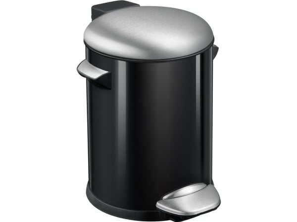 Pedalspand, EKO Belle Deluxe, sort, pulverlakeret stål, 5 l, med inderspand i plast, og soft clos...