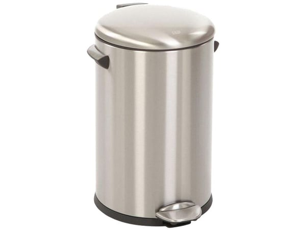 Pedalbøtte, EKO Belle Deluxe, stålmatt, plast/rustfritt stål, 12 liter, med innerbøtte av plast, og...