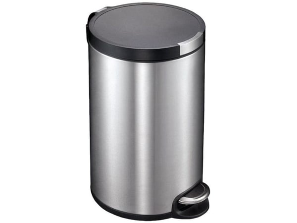 Pedalbøtte, EKO Artistic, stålmatt, plast/rustfritt stål, 12 liter, med innerbøtte i plast og myk klamme...