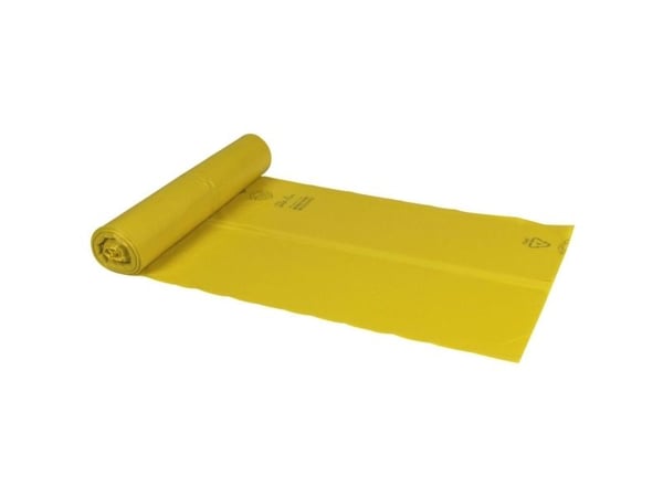 Sæk, ABENA Poly-Line, 100 l, gul, LDPE/genanvendt - (10 stk.)