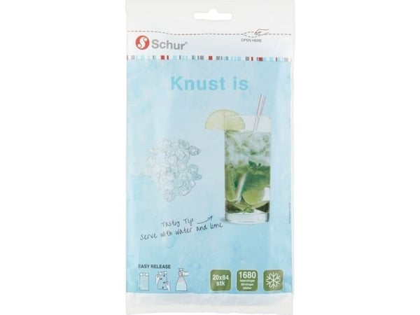 Isterningepose, Schur, 171 ml, lyseblå, LDPE/virgin, 18x34cm - (12 stk.)