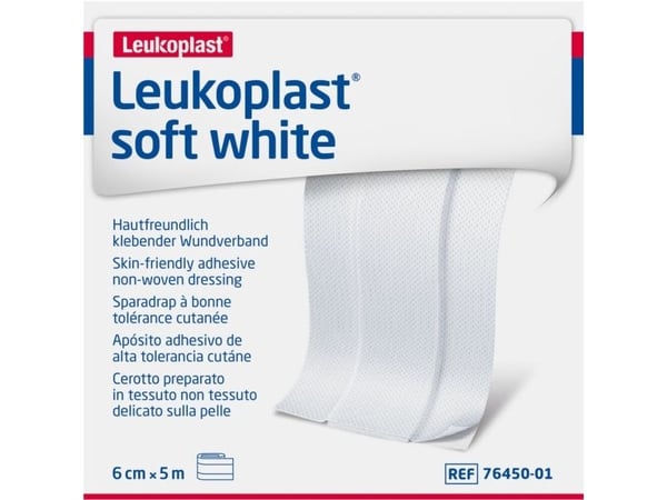 Plaster, Leukoplast Soft White, 5m x 6cm, hvid