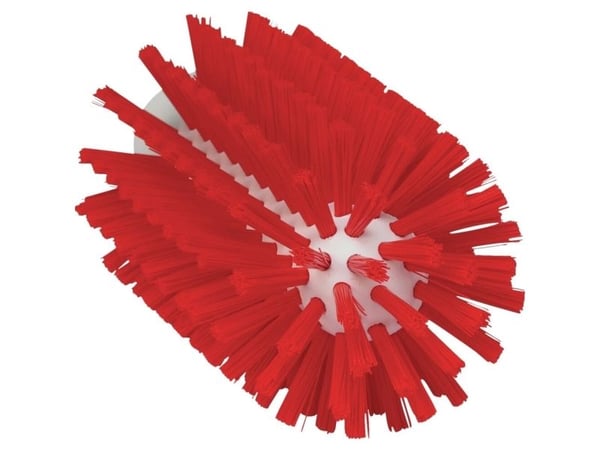 Rørbørstehoved, Vikan, 15,5cm, Ø7,7cm, rød, polyester/PP/rustfrit stål - (15 stk.)