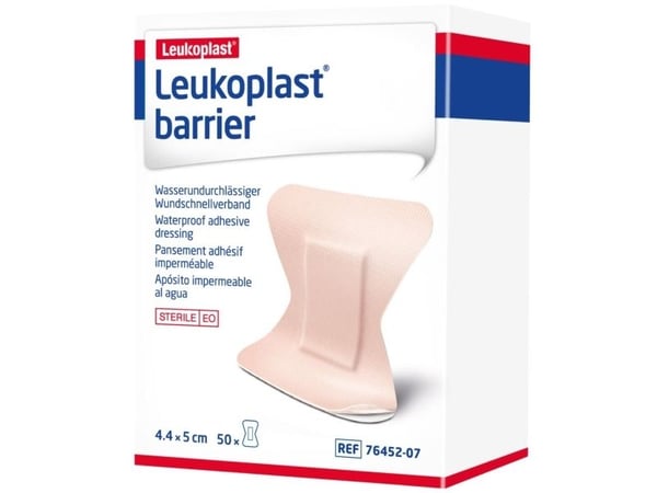 Hæfteplaster, Leukoplast Barrier, 5x4,4cm, beige, fingertip, vandfast - (50 stk.)