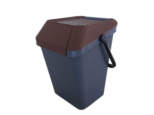 Jäteastia, EasyMax, harmaa, muovi, 45 l, ruskea kansi