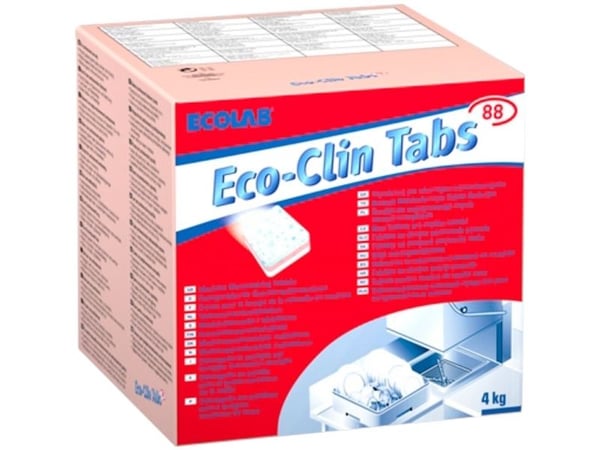 Oppvaskmaskintabletter, Ecolab Eco-Clin Tabs 88, klorfrie, med farge og parfyme, 200 stk.