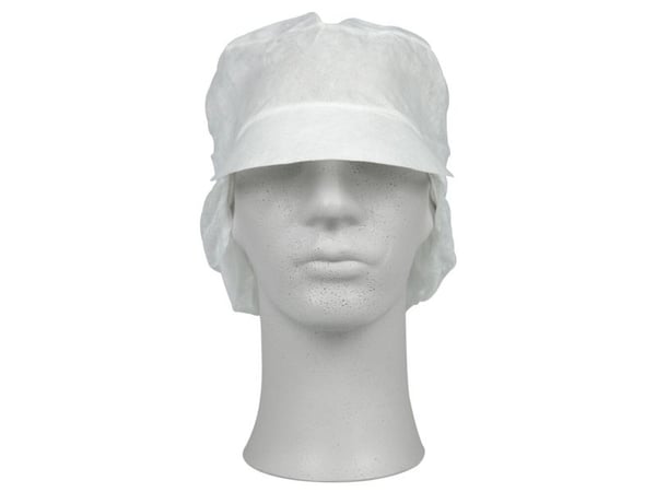 Snood cap, ABENA Classic, L, hvid, PP, usteril - (100 stk.)