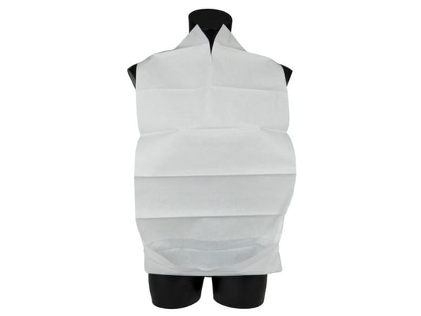 Spisestykke, ABENA Classic, 3-lags, 70x38cm, hvid, PE/tissue, med bindebånd - (100 stk.)
