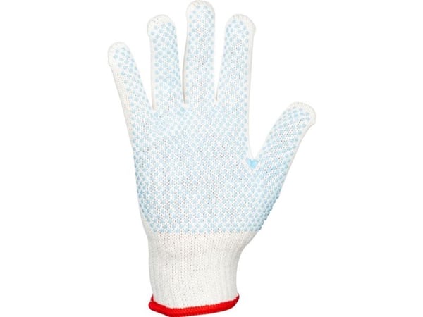 Textilhandske ABENA 7 vit bomull/polyester/PVC