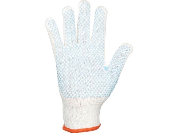 Textilhandskar ABENA, 8, vit, bomull/polyester/PVC