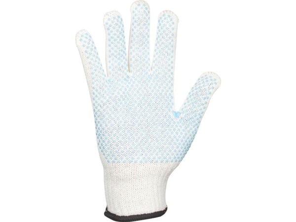 Textilhandske ABENA 11 vit bomull/polyester/PVC