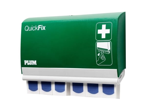 Plåsterdispenser QuickFix Detectable, 90 st, plast med hylla/spårbara plåster, 1 st