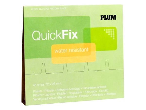 Hæfteplaster, QuickFix, 7,2x2,5cm, beige, á 45 stk. plaster, vandfast - (6 stk.)