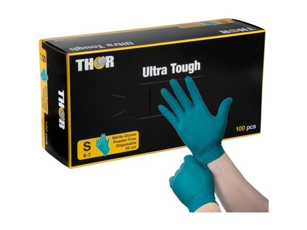 Engangshandske, THOR Ultra Tough, S, grøn, nitril