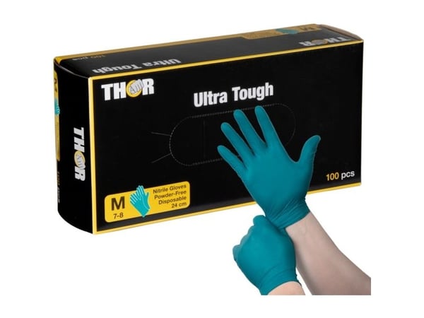 Kertakäyttökäsine, THOR Ultra Tough, M, vihreä, nitriili