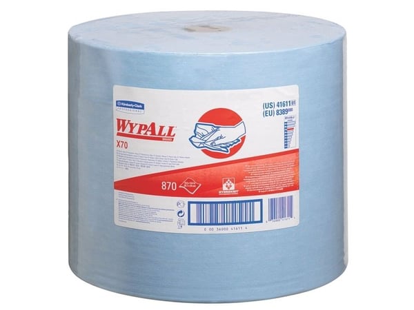 Kimberly-Clark Kimberly-Clark Kimberly-Clark Wypall X70 - Suuri rullallinen puhdistusliina, sininen - 870 osaa