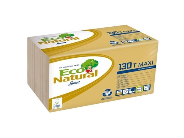 Economy lautasliina, T3 Eco Natural, 1-kertainen, 1/4 taitos, 29.5x29.5cm, hiekka - (4000 kpl)