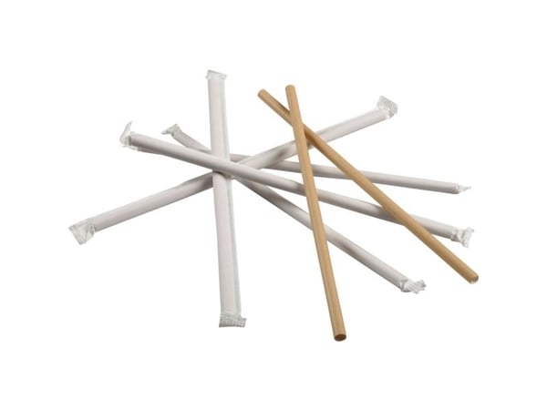 Sugerør, ABENA Gastro, 24cm, Ø8mm, brun, papir, uden knæk - (40 stk.)