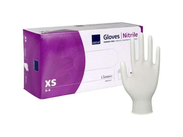 Abena - Hansker - engangs - XS - nitrilgummi - hvit (en pakke 150)