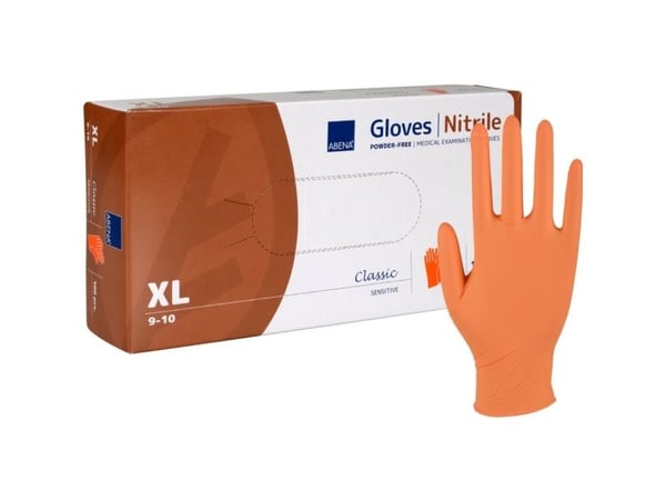Abena - Hansker - engangs - XL - nitrilgummi - oransje (en pakke 100)