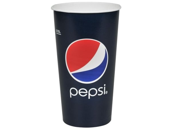 Papbæger, Pepsi, 17,8cm, Ø10,5cm, 75 cl, 100 cl, blå, pap/PE