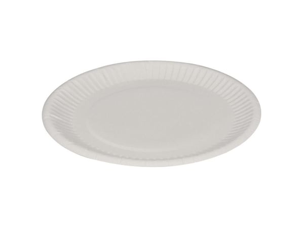 Paptallerken, ABENA Gastro, Ø18cm, hvid, pap - (10 stk.)