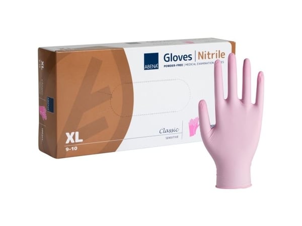 Abena - Hansker - engangs - XL - nitrilgummi - rosa (en pakke 100)