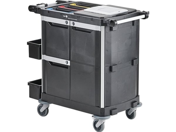 Siivousvaunu, Nordic Recycle Trolley 2.0, keskikokoinen, 1010x620x1070mm, musta, kierrätetty HDPE/alumiini,...