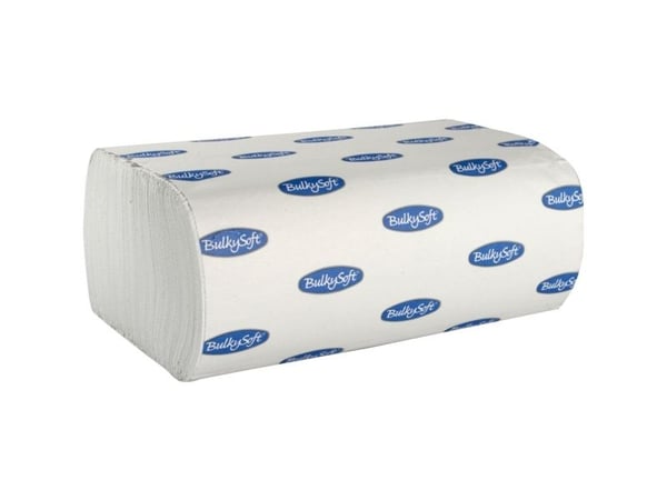 Papirhåndklæder ark, BulkySoft, Comfort 2 lag, hvid 205mmx240mm, karton a 3750 stk
