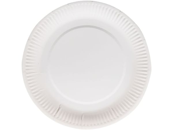 Paptallerken, ABENA Gastro, Ø15cm, hvid, pap - (20 stk.)