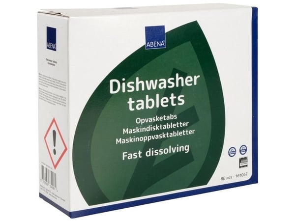 Opvasketabs, ABENA, hurtigt vandopløselig folie, uden klor, farve og parfume - (6 stk.)