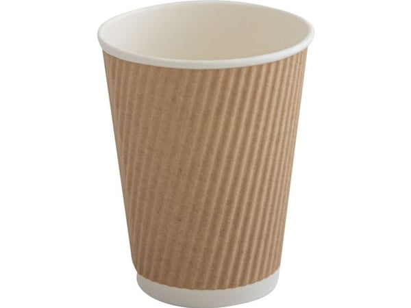 Kaffebæger, ABENA Gastro, 11cm, Ø9cm, 36 cl, brun, pap/PE, 12 oz - (20 stk.)