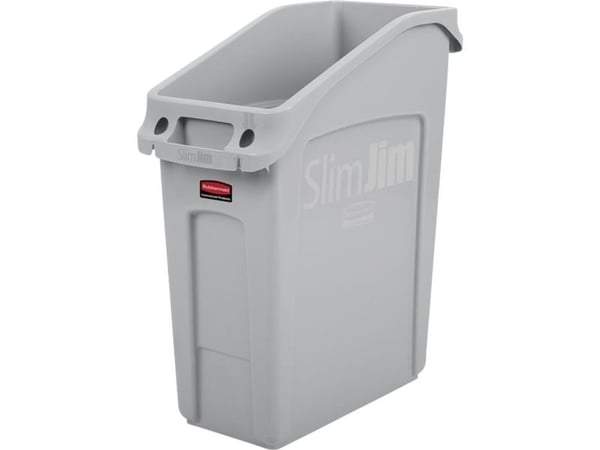 Affaldsspand, Rubbermaid Slim Jim, grå, plast, 49 l