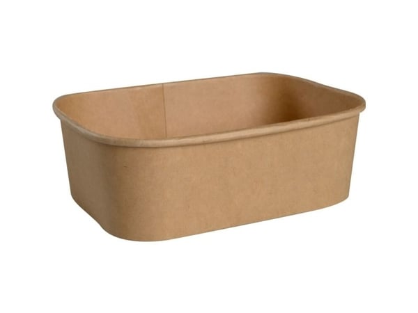 Skål, ABENA Gastro, 17x12x5,5cm, 750 ml, brun, kraft/PE, 26 oz - (6 stk.)