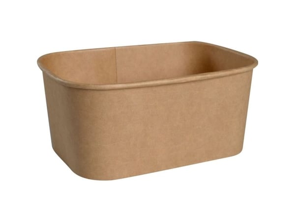 Skål, ABENA Gastro, 17x12x7,5cm, 1000 ml, brun, kraft/PE, 34 oz - (6 stk.)