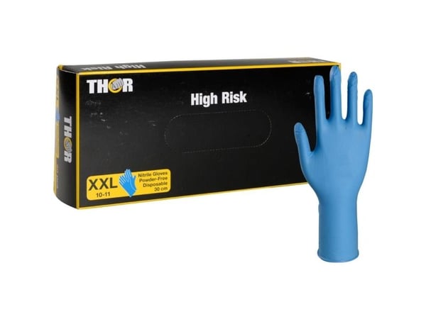 Kertakäyttökäsine, THOR High Risk, XXL, sininen, nitriili - (10 kpl)