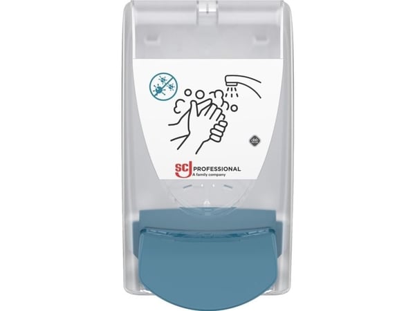 Dispenser, SCJ Professional OxyBac, 1000 ml, hvid, manuel, med lyseblå knap,0