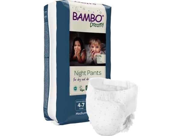 Babybleie, bleiebukser, Bambo Dreamy Night Pants, 15-35 kg - (6 pakker x 10 stk.)