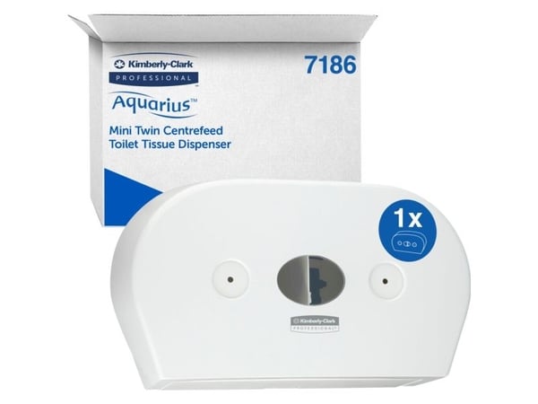 Dispenser, Kimberly-Clark Aquarius, Midi, 13,3x46,4x27,4cm, hvid, plast