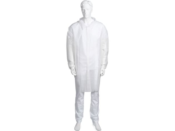 Besøgsjakke, ABENA Classic, L/XL, 105x74cm, 25 gsm, hvid, PP, usteril - (10 stk.)