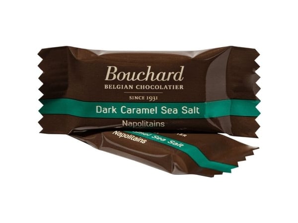 Chokolade, Bouchard Caramel + seasalt Flowpack pakke på 1 kg