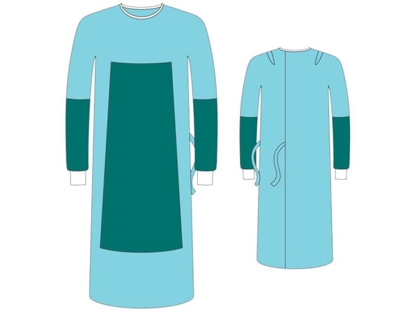 Operasjonskåpe, Barrier Classic, XXL-L, 148 cm, grønn, SMS, HP, med knyting, inkl. to bind, steril, engangs