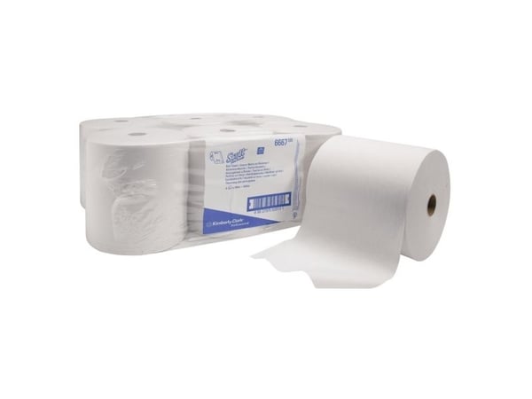 Handduksrulle Scott Airflex vit 1 lager 304m (kartong med 6 rullar)