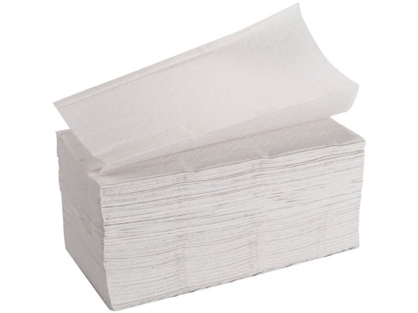 Håndklædeark, ABENA Care-Ness Classic, 2-lags, V-fold, 22x22,5cm, 11,2 cm, hvid - (20 stk.)